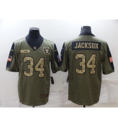 Men's Oakland Raiders #34 Bo Jackson Nike Camo 2021 Salute To Service Limited Player Jersey