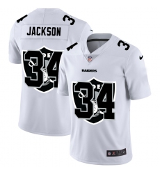 Men's Oakland Raiders #34 Bo Jackson White Nike White Shadow Edition Limited Jersey