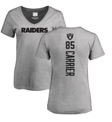 NFL Women's Nike Oakland Raiders #85 Derek Carrier Ash Backer T-Shirt