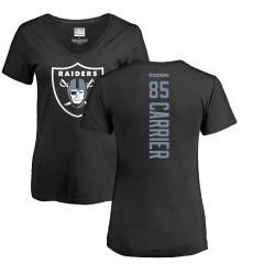 NFL Women's Nike Oakland Raiders #85 Derek Carrier Black Backer T-Shirt