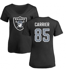 NFL Women's Nike Oakland Raiders #85 Derek Carrier Black Name & Number Logo T-Shirt