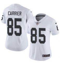 Women Nike Oakland Raiders #85 Derek Carrier White Vapor Untouchable Elite Player NFL Jersey