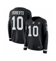 Women's Nike Oakland Raiders #10 Seth Roberts Limited Black Therma Long Sleeve NFL Jersey