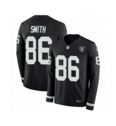 Men's Nike Oakland Raiders #86 Lee Smith Limited Black Therma Long Sleeve NFL Jersey