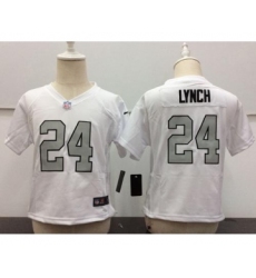 Toddler Nike Raiders #24 Marshawn Lynch White Rush Stitched NFL Elite Jersey