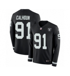 Men's Nike Oakland Raiders #91 Shilique Calhoun Limited Black Therma Long Sleeve NFL Jersey