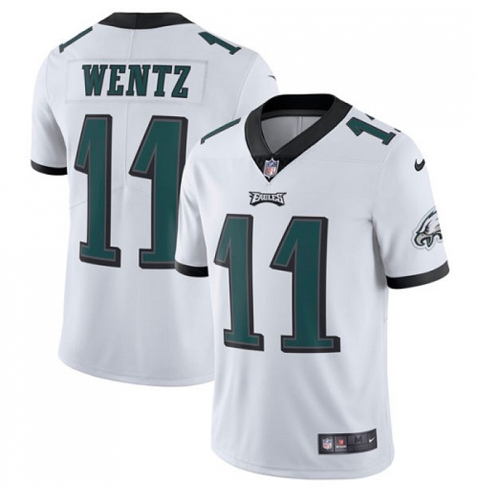 Men's Nike Philadelphia Eagles #11 Carson Wentz White Vapor Untouchable Limited Player NFL Jersey