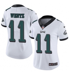 Women's Nike Philadelphia Eagles #11 Carson Wentz White Vapor Untouchable Limited Player NFL Jersey