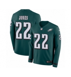 Men's Nike Philadelphia Eagles #22 Sidney Jones Limited Green Therma Long Sleeve NFL Jersey