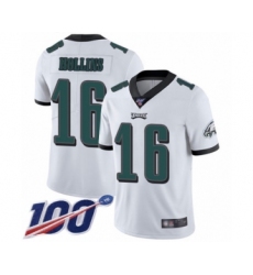 Men's Philadelphia Eagles #16 Mack Hollins White Vapor Untouchable Limited Player 100th Season Football Jersey