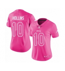 Women's Philadelphia Eagles #16 Mack Hollins Limited Pink Rush Fashion Football Jersey