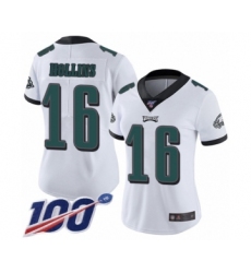 Women's Philadelphia Eagles #16 Mack Hollins White Vapor Untouchable Limited Player 100th Season Football Jersey