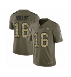 Youth Philadelphia Eagles #16 Mack Hollins Limited Olive Camo 2017 Salute to Service Football Jersey