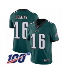 Youth Philadelphia Eagles #16 Mack Hollins Midnight Green Team Color Vapor Untouchable Limited Player 100th Season Football Jersey