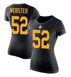 Women's Nike Pittsburgh Steelers #52 Mike Webster Black Rush Pride Name & Number T-Shirt