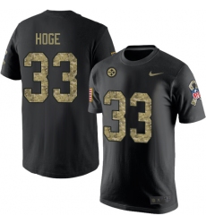 Nike Pittsburgh Steelers #33 Merril Hoge Black Camo Salute to Service T-Shirt