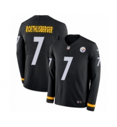 Youth Nike Pittsburgh Steelers #7 Ben Roethlisberger Limited Black Therma Long Sleeve NFL Jersey