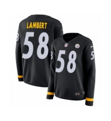 Women's Nike Pittsburgh Steelers #58 Jack Lambert Limited Black Therma Long Sleeve NFL Jersey