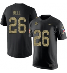 Nike Pittsburgh Steelers #26 Le'Veon Bell Black Camo Salute to Service T-Shirt