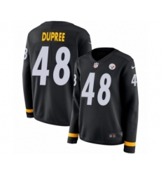 Women's Nike Pittsburgh Steelers #48 Bud Dupree Limited Black Therma Long Sleeve NFL Jersey