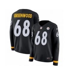 Women's Nike Pittsburgh Steelers #68 L.C. Greenwood Limited Black Therma Long Sleeve NFL Jersey