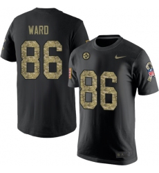 Nike Pittsburgh Steelers #86 Hines Ward Black Camo Salute to Service T-Shirt