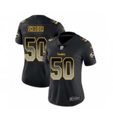 Women's Pittsburgh Steelers #50 Ryan Shazier Limited Black Smoke Fashion Football Jersey