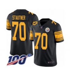 Youth Pittsburgh Steelers #70 Ernie Stautner Limited Black Rush Vapor Untouchable 100th Season Football Jersey