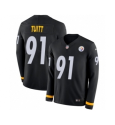 Men's Nike Pittsburgh Steelers #91 Stephon Tuitt Limited Black Therma Long Sleeve NFL Jersey