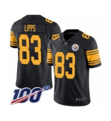 Men's Pittsburgh Steelers #83 Louis Lipps Limited Black Rush Vapor Untouchable 100th Season Football Jersey