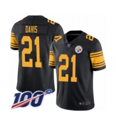 Men's Pittsburgh Steelers #21 Sean Davis Limited Black Rush Vapor Untouchable 100th Season Football Jersey