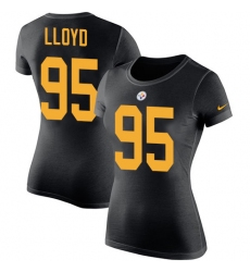 Women's Nike Pittsburgh Steelers #95 Greg Lloyd Black Rush Pride Name & Number T-Shirt