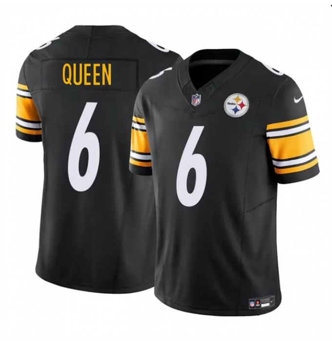 Men's Pittsburgh Steelers #6 Patrick Queen Black F.U.S.E. Vapor Untouchable Limited Football Stitched Jersey