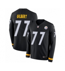 Men's Nike Pittsburgh Steelers #77 Marcus Gilbert Limited Black Therma Long Sleeve NFL Jersey