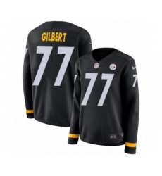 Women's Nike Pittsburgh Steelers #77 Marcus Gilbert Limited Black Therma Long Sleeve NFL Jersey