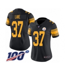 Women's Pittsburgh Steelers #37 Carnell Lake Limited Black Rush Vapor Untouchable 100th Season Football Jersey