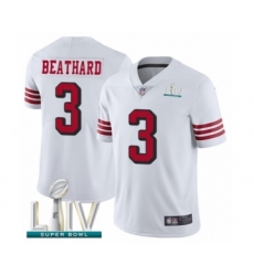 Men's San Francisco 49ers #3 C. J. Beathard Limited White Rush Vapor Untouchable Super Bowl LIV Bound Football Jersey