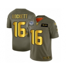 Men's Seattle Seahawks #16 Tyler Lockett Limited Olive Gold 2019 Salute to Service Football Jersey