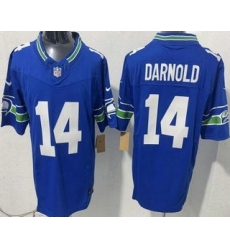 Men's Seattle Seahawks #14 Sam Darnold Limited Blue FUSE Vapor Jersey