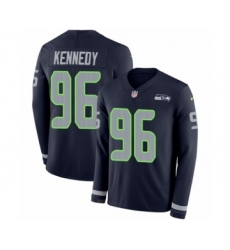 Youth Nike Seattle Seahawks #96 Cortez Kennedy Limited Navy Blue Therma Long Sleeve NFL Jersey