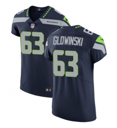 Men's Nike Seattle Seahawks #63 Mark Glowinski Steel Blue Team Color Vapor Untouchable Elite Player NFL Jersey