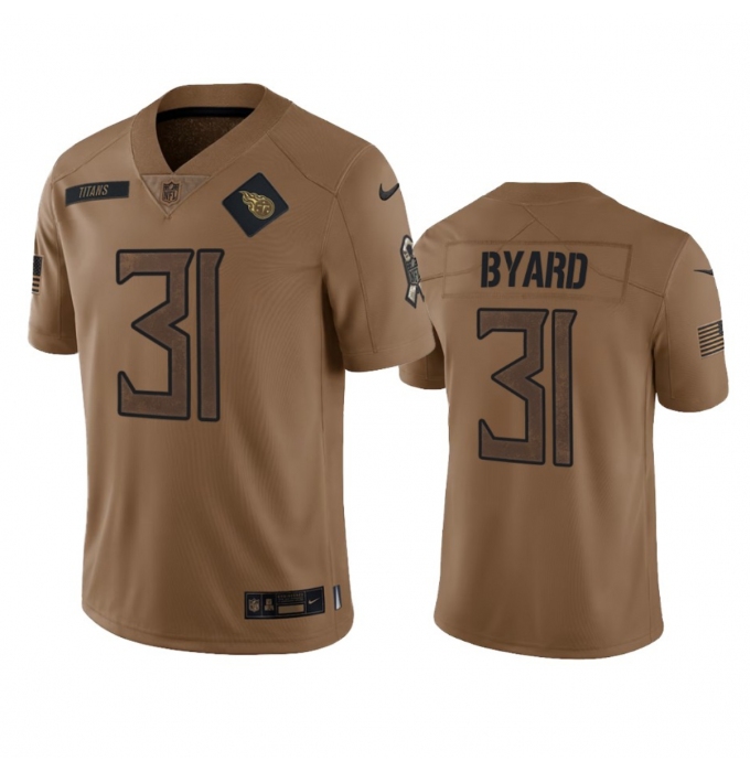 Men's Tennessee Titans #31 Kevin Byard 2023 Brown Salute To Service Football Stitched Jersey