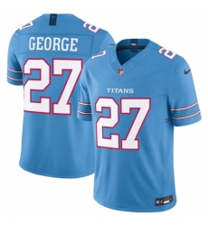 Men's Tennessee Titans #27 Eddie George Light Blue 2026 F.U.S.E. Vapor Limited Stitched Football Jersey