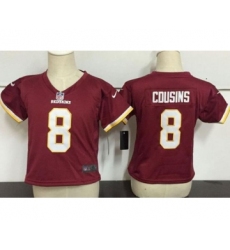 Toddler Washington Redskins #8 Kirk Cousins Burgundy Red Team Color Stitched NFL Nike Game Jersey