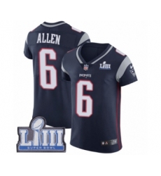 Men's Nike New England Patriots #6 Ryan Allen Navy Blue Team Color Vapor Untouchable Elite Player Super Bowl LIII Bound NFL Jersey