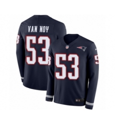 Men's Nike New England Patriots #53 Kyle Van Noy Limited Navy Blue Therma Long Sleeve NFL Jersey