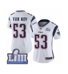 Women's Nike New England Patriots #53 Kyle Van Noy White Vapor Untouchable Limited Player Super Bowl LIII Bound NFL Jersey