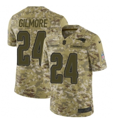 Youth Nike New England Patriots #24 Stephon Gilmore Limited Camo 2018 Salute to Service NFL Jersey