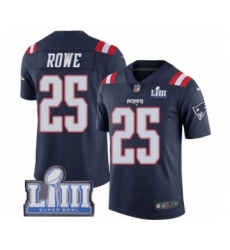 Men's Nike New England Patriots #25 Eric Rowe Limited Navy Blue Rush Vapor Untouchable Super Bowl LIII Bound NFL Jersey