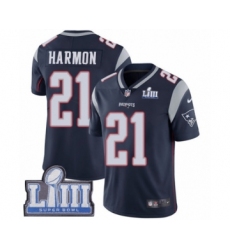 Youth Nike New England Patriots #21 Duron Harmon Navy Blue Team Color Vapor Untouchable Limited Player Super Bowl LIII Bound NFL Jersey